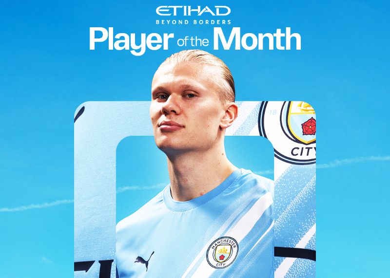 6 gols em 5 jogos! Oficial do Manchester City: Haaland foi eleito o jogador do mês do time em outubro